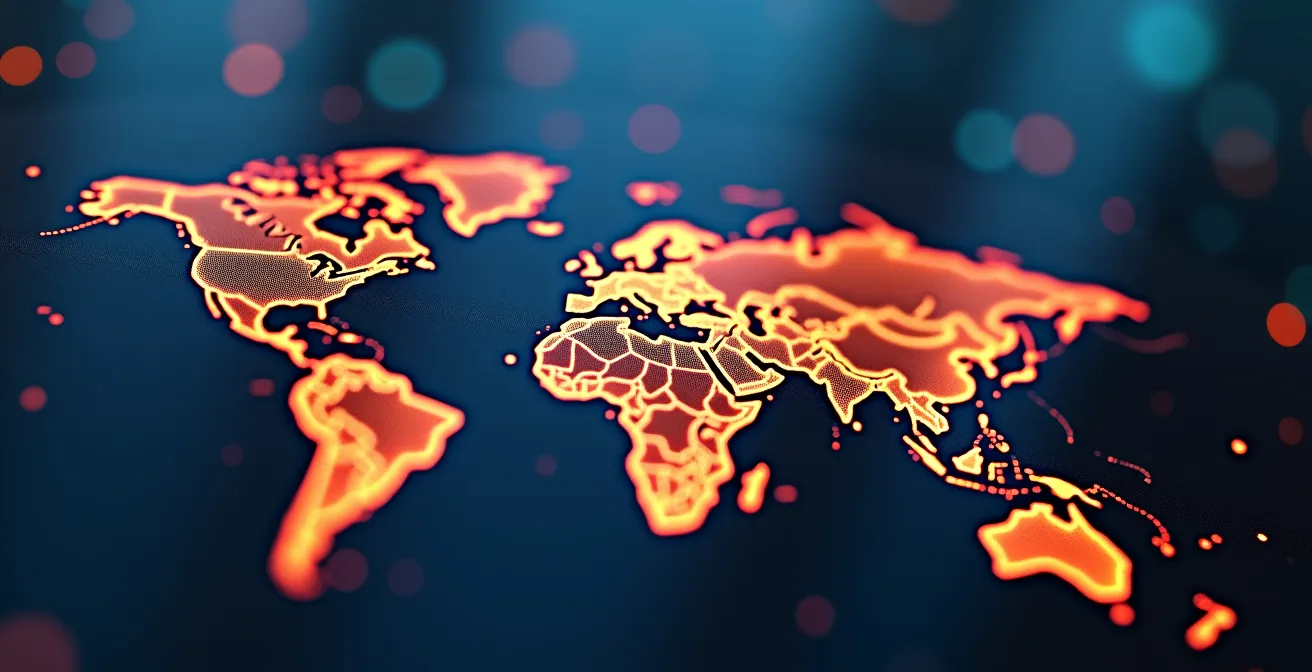 Abstrakte Darstellung der globalen BIP-Verteilung für ETF-Portfolios