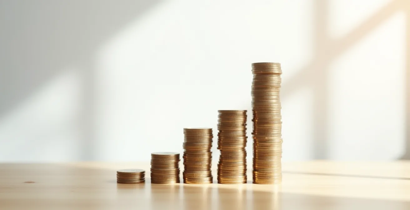 Aufsteigende Kurve zeigt Score-Verbesserung über Zeitleiste mit Markierungen