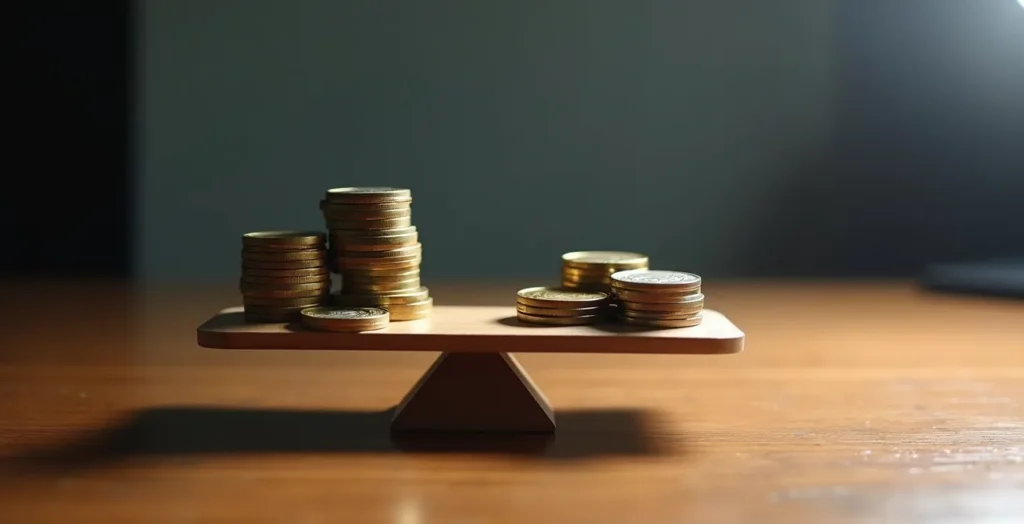 Eine Waage im Gleichgewicht mit Euro-Münzen auf der einen und Dollar-Münzen auf der anderen Seite, als Symbol für Währungs-Hedging. Eine Waage im Gleichgewicht mit Euro-Münzen auf der einen und Dollar-Münzen auf der anderen Seite, als Symbol für Währungs-Hedging.